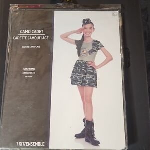 GIRLS CAMO CADET 2 PIECE COSTUME: NEW WITH TAGS: SIZE SMALL (4/6)